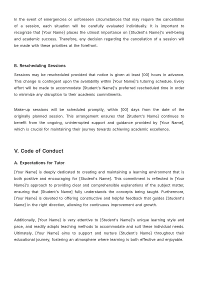 Free After-School Tutor Contract Template to Edit Online
