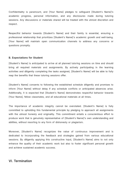 Free After-School Tutor Contract Template to Edit Online
