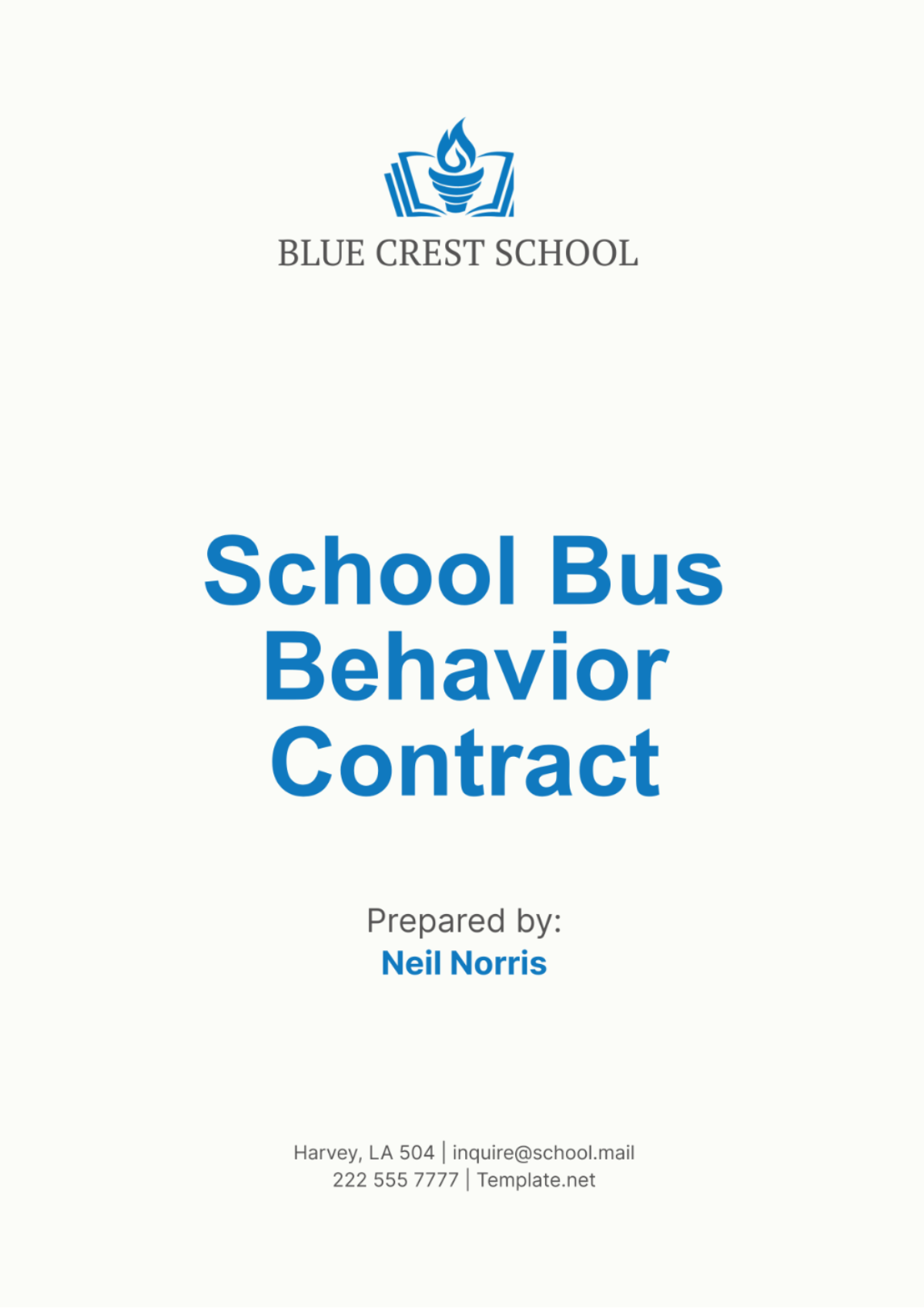 School Bus Behavior Contract Template - Edit Online & Download