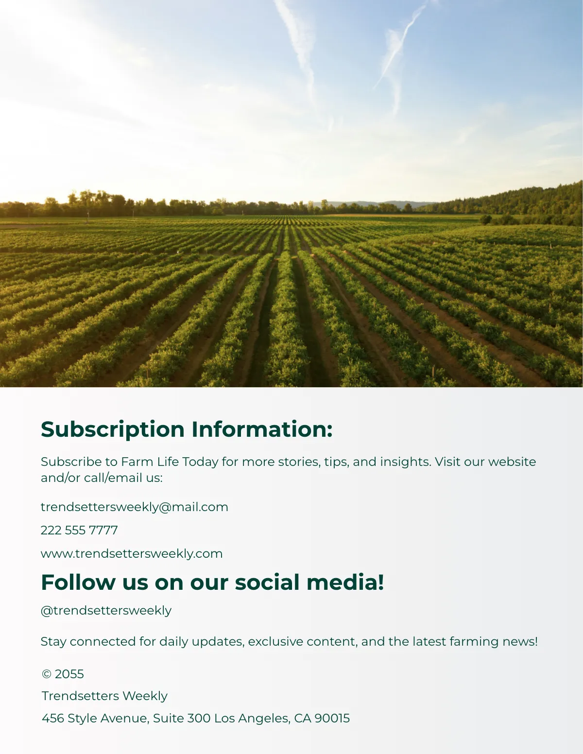 Free Farm Magazine Template to Edit Online