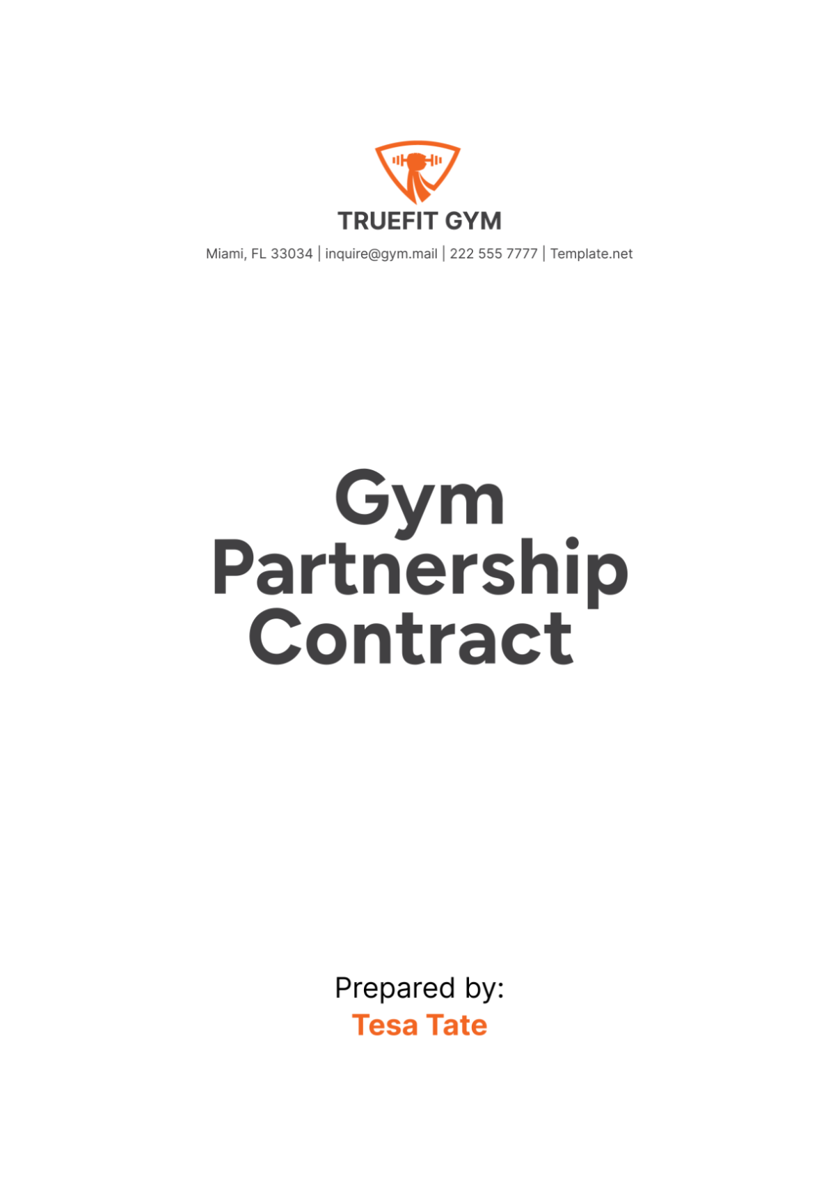 Gym Partnership Contract Template - Edit Online & Download