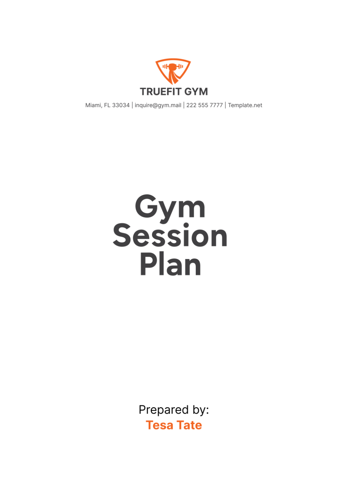 Gym Session Plan Template - Edit Online & Download