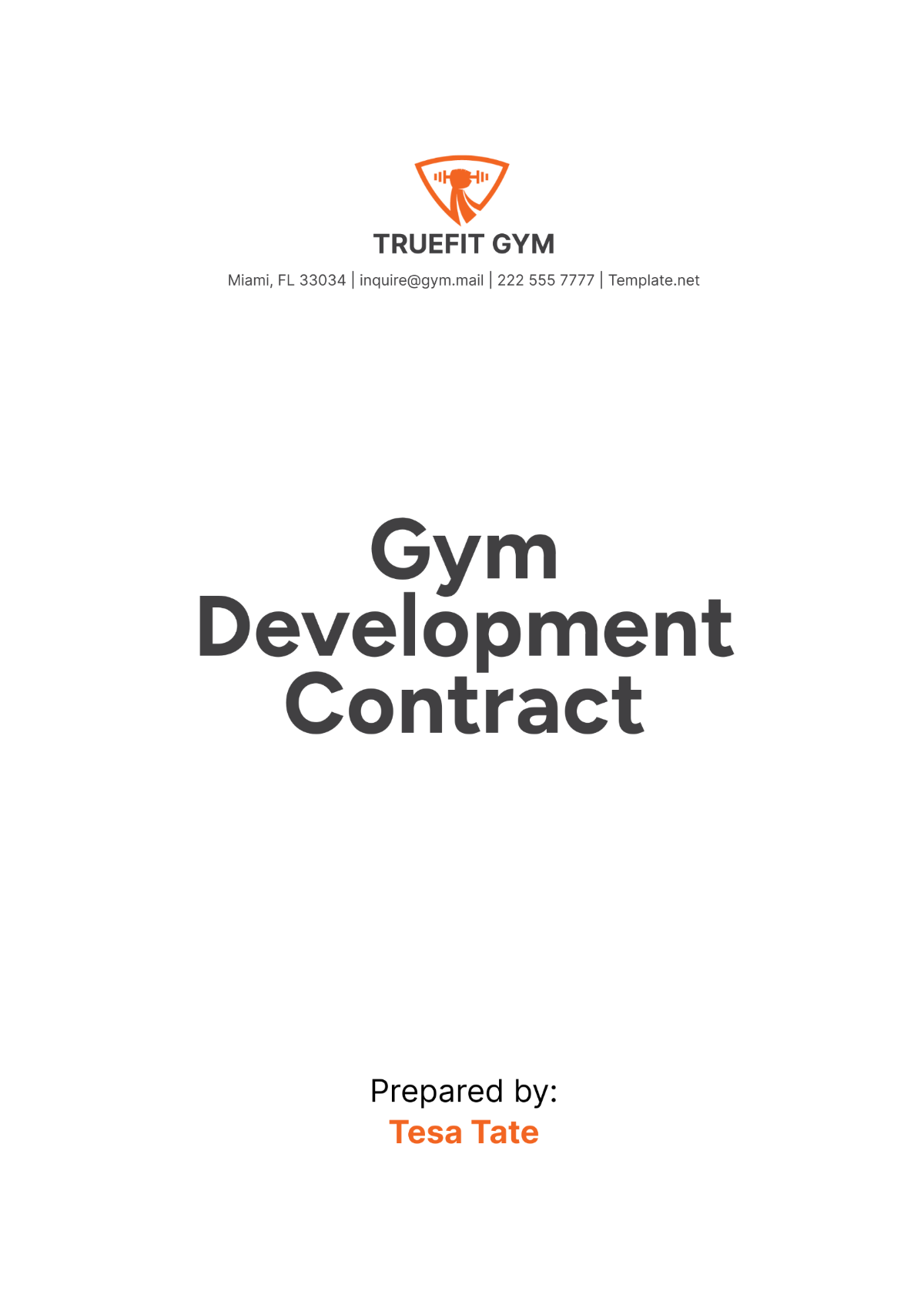 Gym Development Contract Template - Edit Online & Download