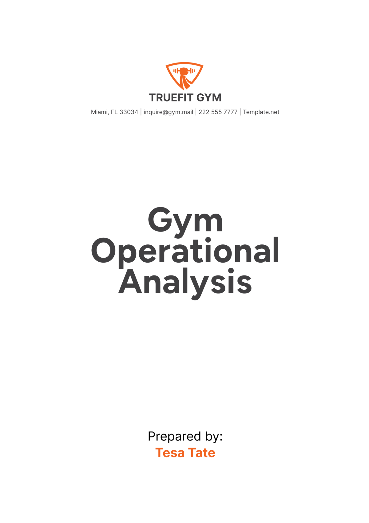 Gym Operational Analysis Template - Edit Online & Download