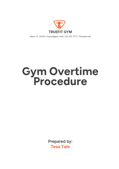 Free Gym Overtime Procedure Template to Edit Online
