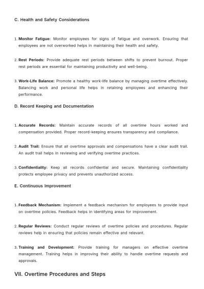 Free Gym Overtime Procedure Template to Edit Online