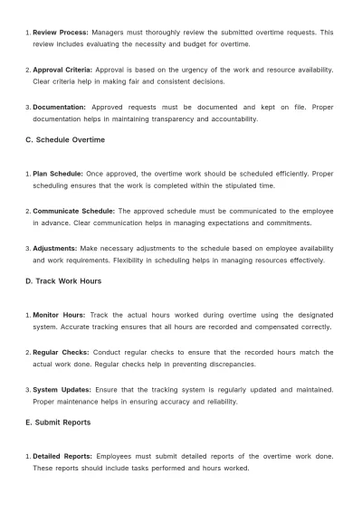 Free Gym Overtime Procedure Template to Edit Online