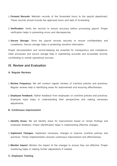 Free Gym Overtime Procedure Template to Edit Online