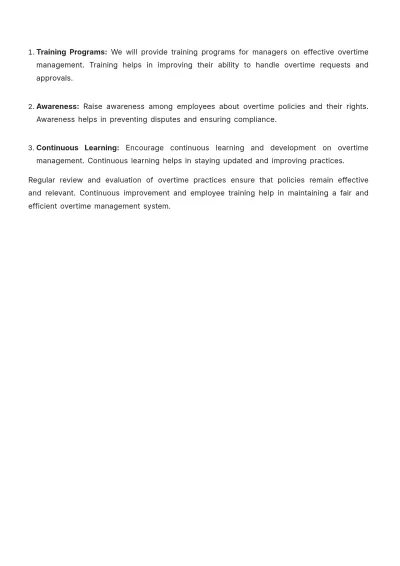 Free Gym Overtime Procedure Template to Edit Online