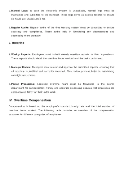 Free Gym Overtime Procedure Template to Edit Online