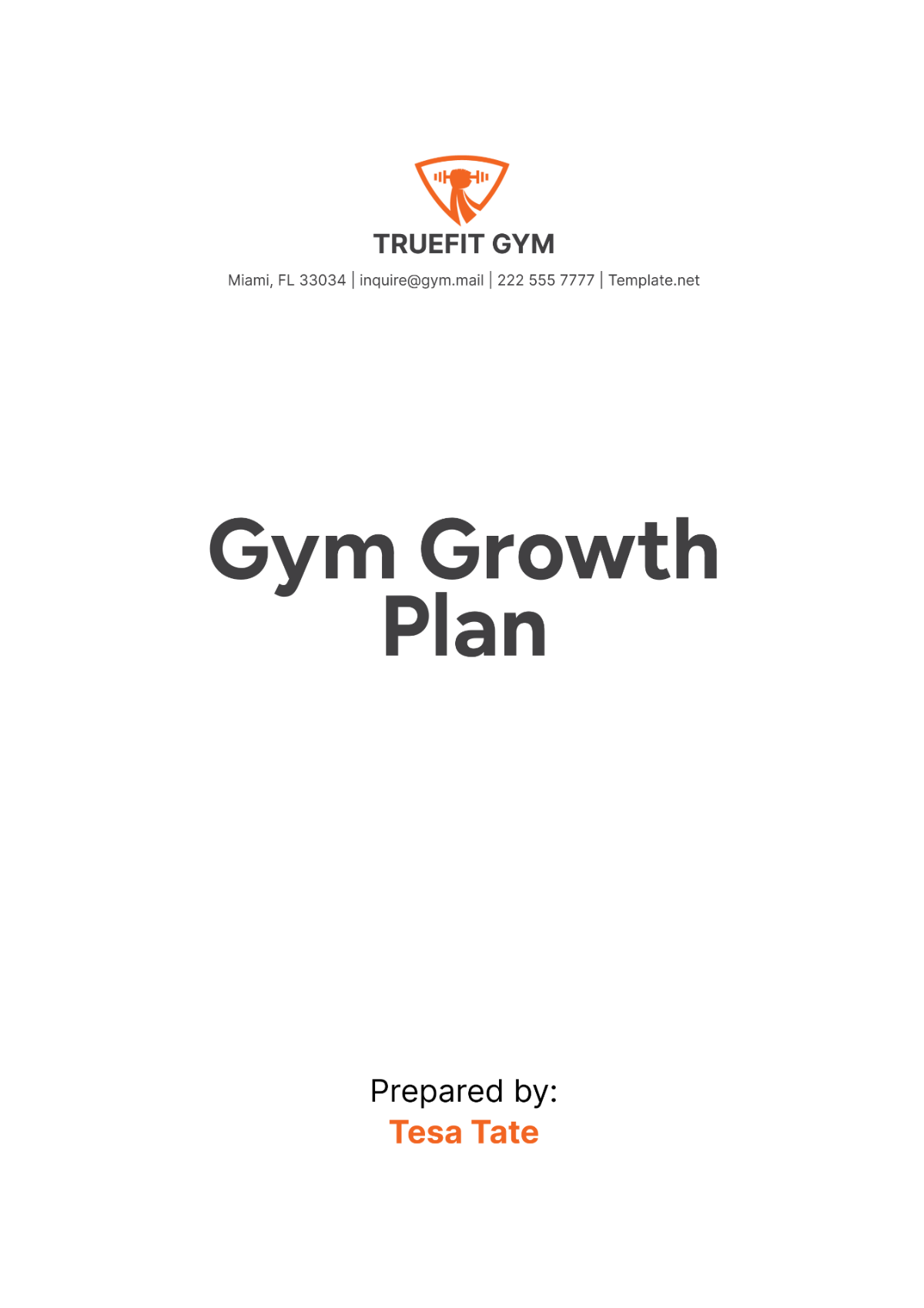 Gym Growth Plan Template - Edit Online & Download