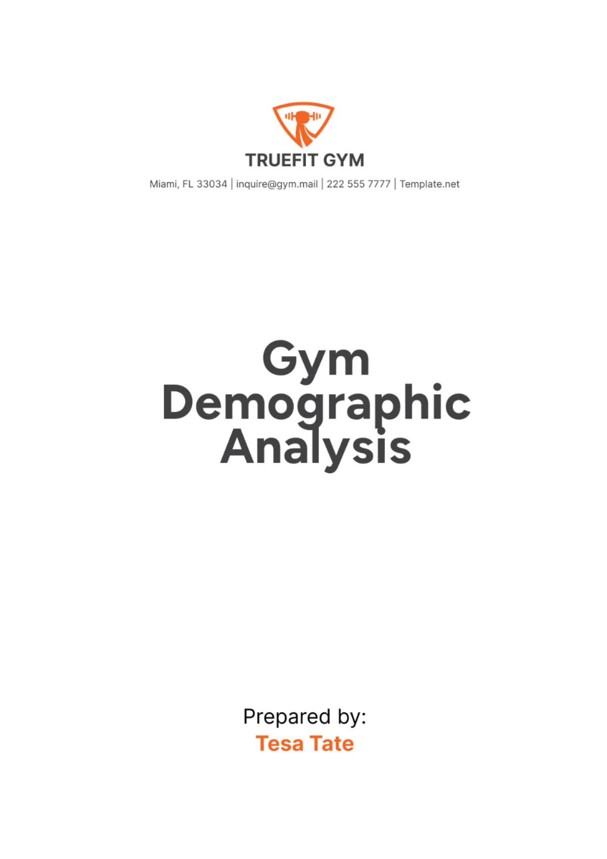 Gym Demographic Analysis Template - Edit Online & Download