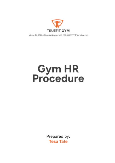 Free Gym HR Procedure Template to Edit Online