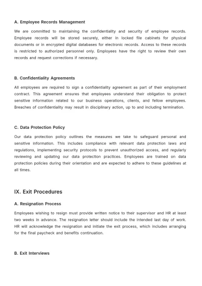 Free Gym HR Procedure Template to Edit Online