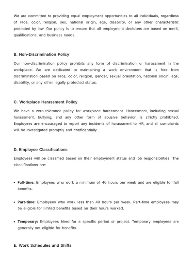 Free Gym HR Procedure Template to Edit Online