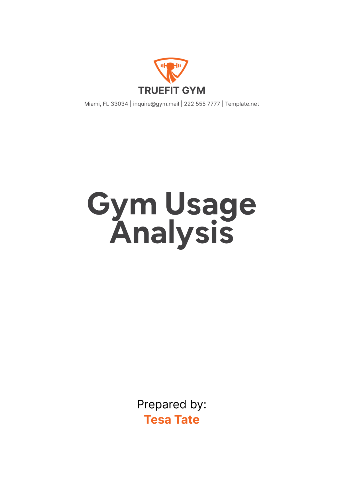 Gym Usage Analysis Template - Edit Online & Download