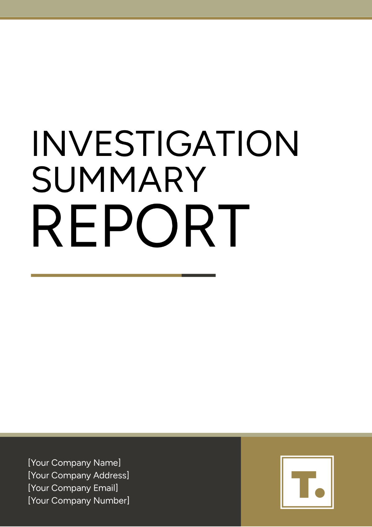 Investigation Summary Report Template - Edit Online & Download