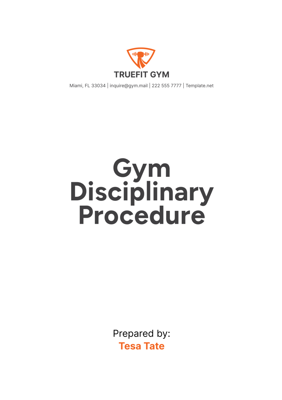 Gym Disciplinary Procedure Template - Edit Online & Download