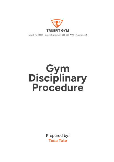 Free Gym Disciplinary Procedure Template to Edit Online