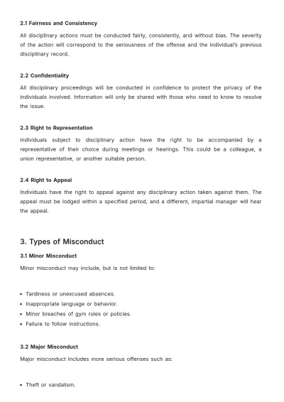 Free Gym Disciplinary Procedure Template to Edit Online