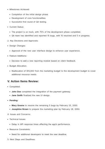 Free Meeting Report to Boss Template to Edit Online