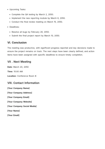 Free Meeting Report to Boss Template to Edit Online