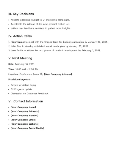 Free Meeting Review Report Template to Edit Online