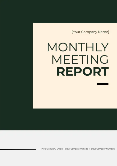 Free Monthly Meeting Report Template to Edit Online