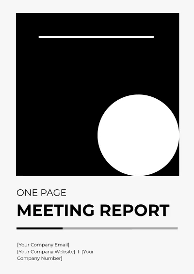 Free One Page Meeting Report Template to Edit Online