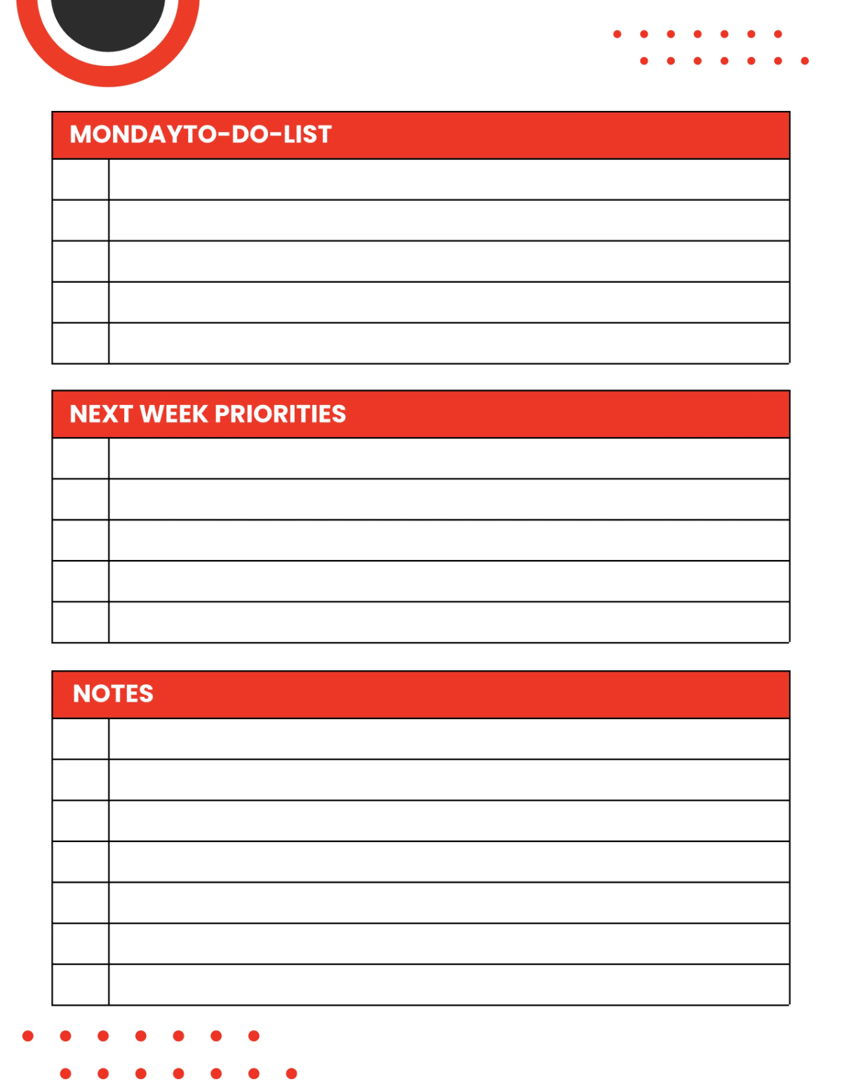 Free Architecture Weekly Planner Template to Edit Online