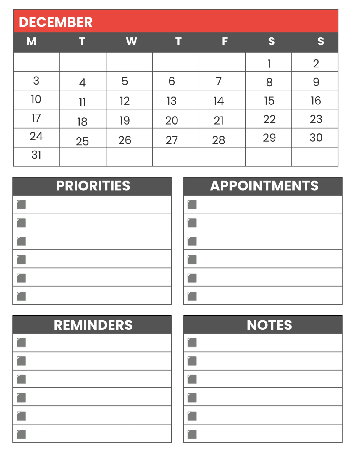 Free Architecture Monthly Planner Template to Edit Online