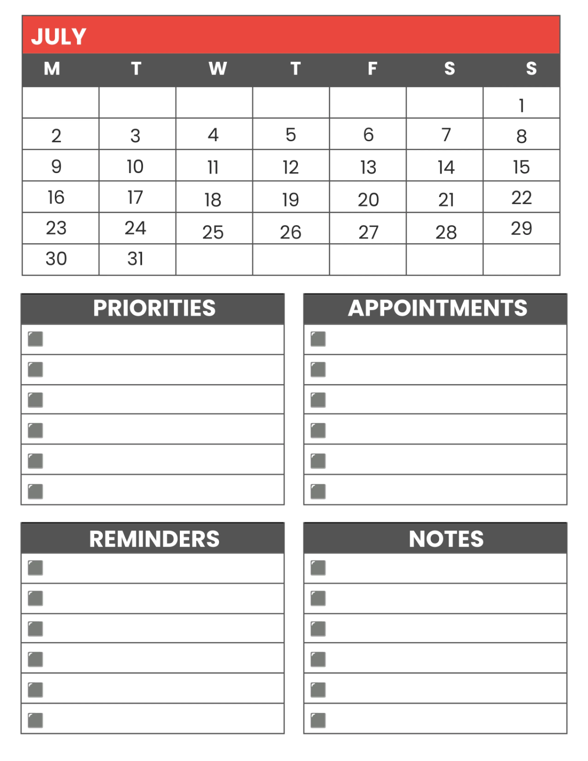 Free Architecture Monthly Planner Template to Edit Online