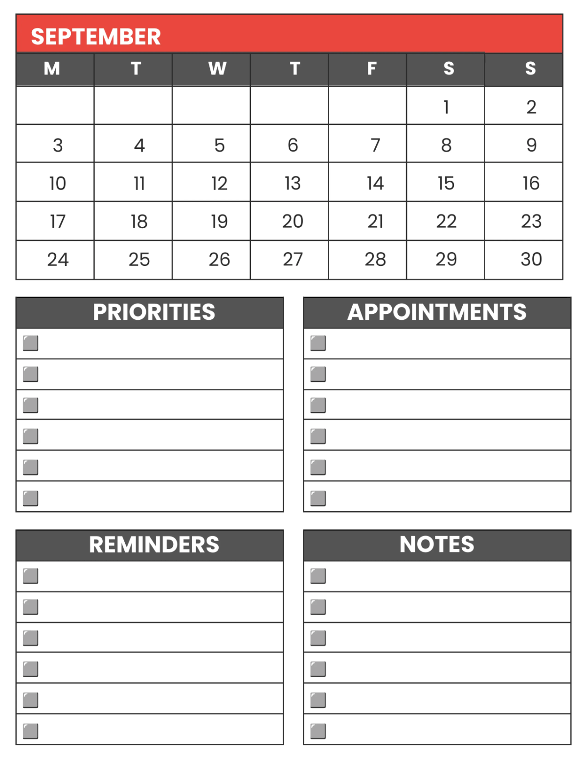 Free Architecture Monthly Planner Template to Edit Online