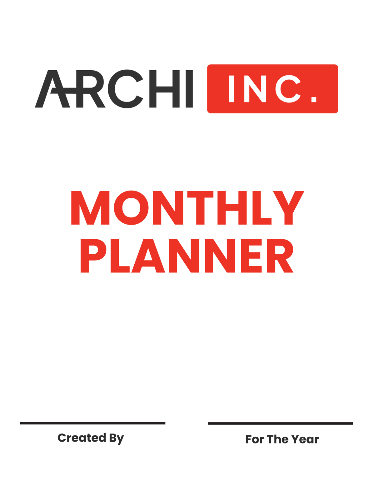 Architecture Monthly Planner