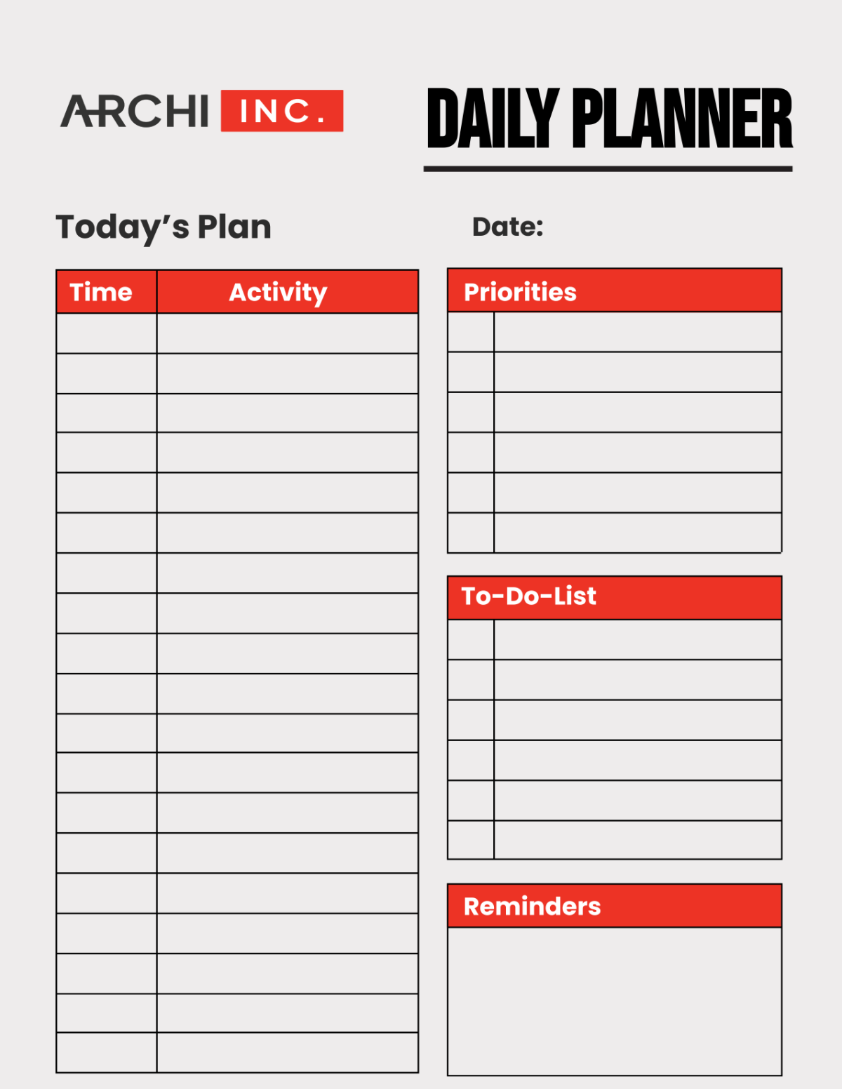 Architecture Daily Planner