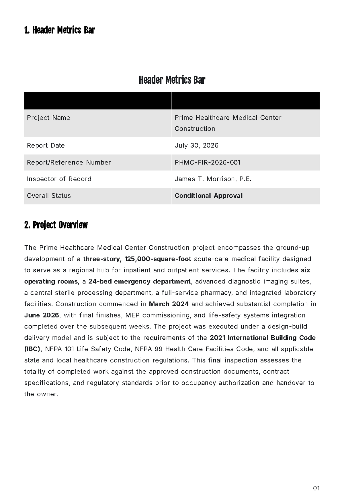Free Final Inspection Report Template to Edit Online
