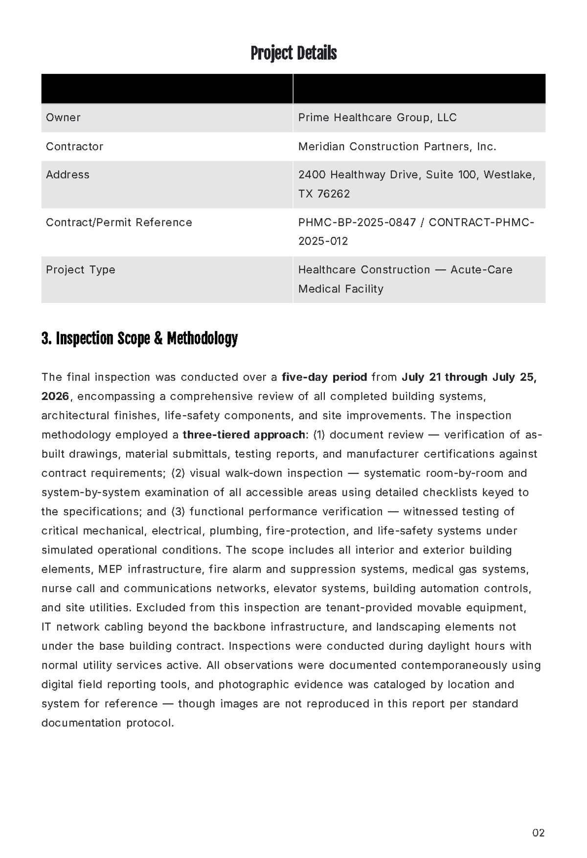 Free Final Inspection Report Template to Edit Online