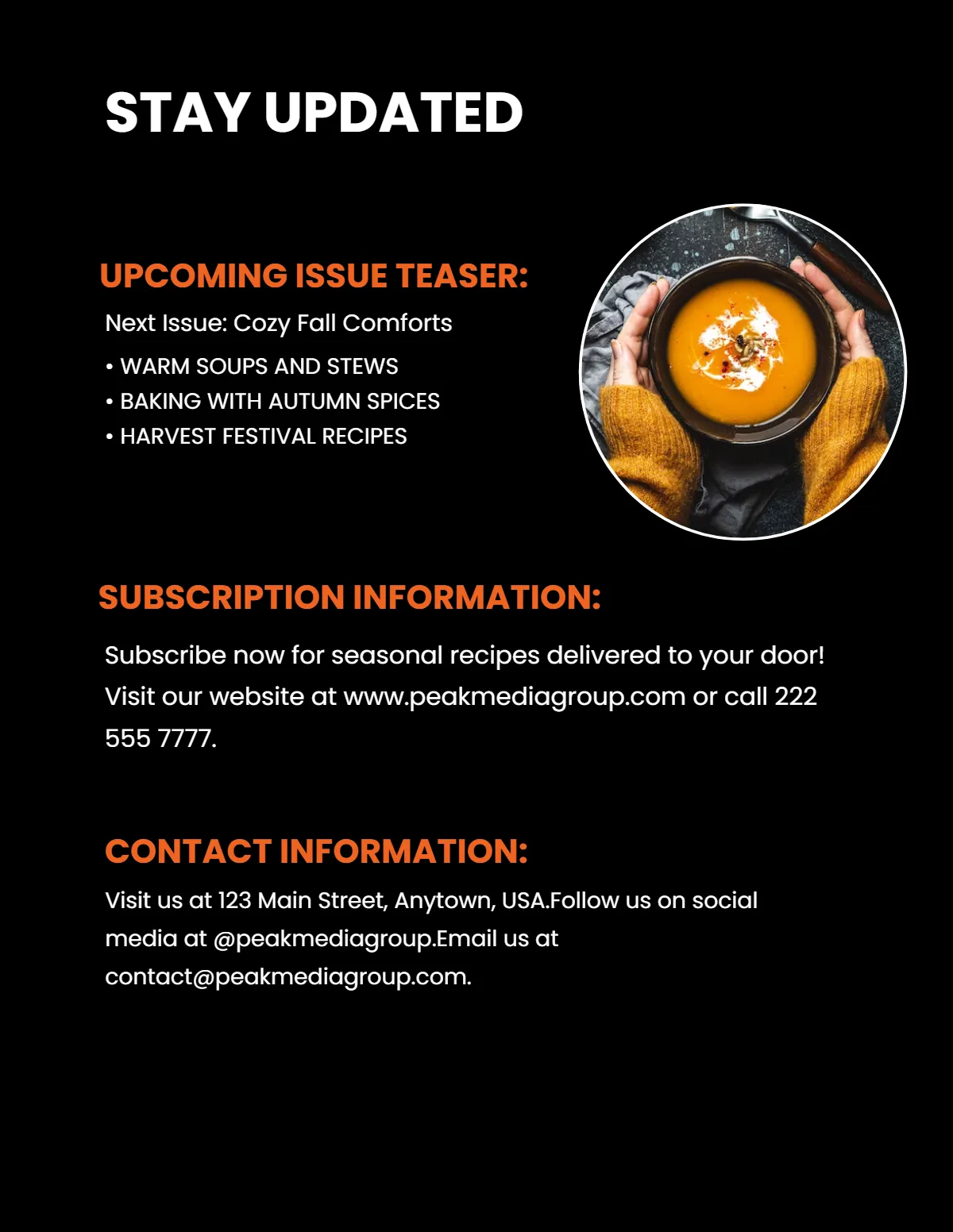 Free Seasonal Cooking Magazine Template to Edit Online