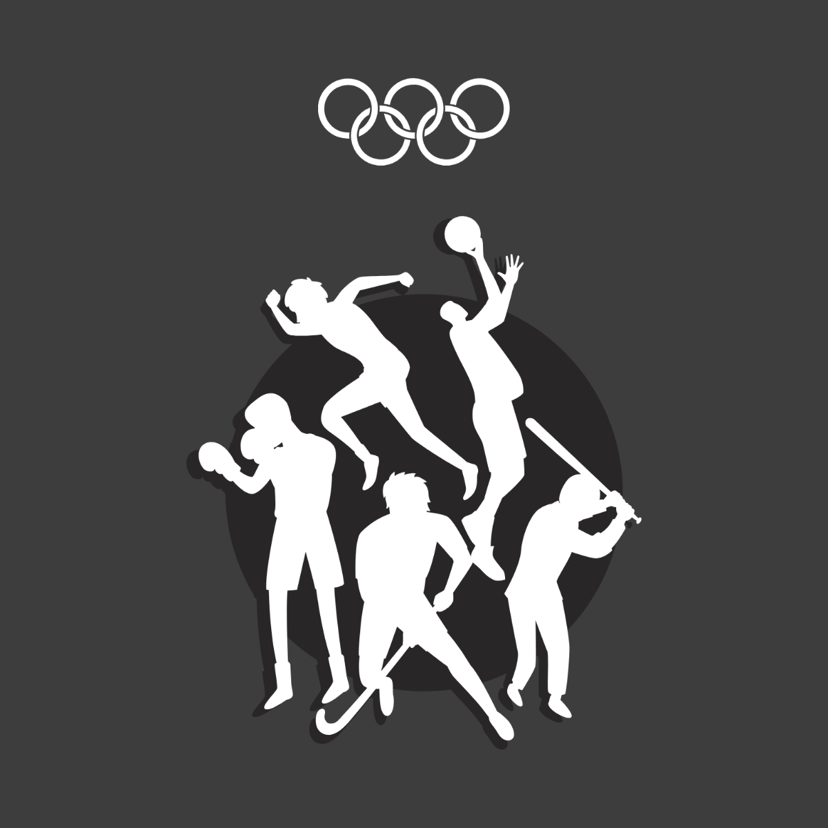 Black And Wihite Olympics Clipart
