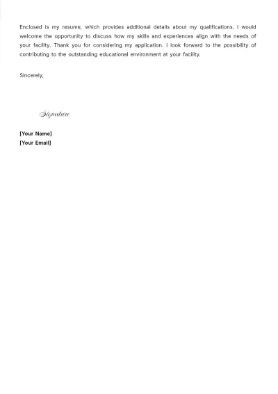Free RSP Teacher Cover Letter to Edit Online