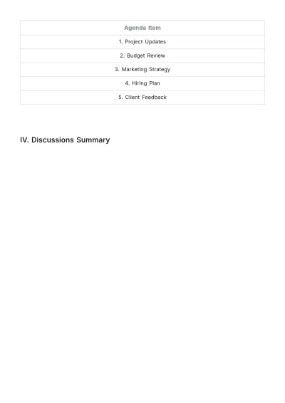 Free Short Meeting Report Template to Edit Online