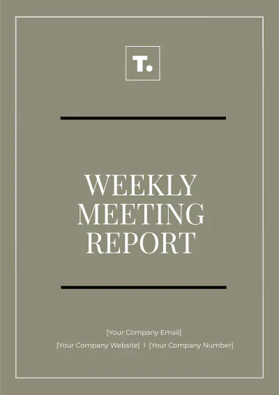 Free Weekly Meeting Report Template to Edit Online