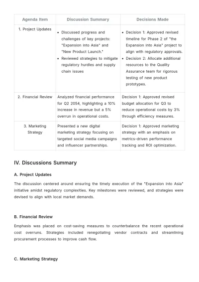 Free Meeting Report Format Template to Edit Online