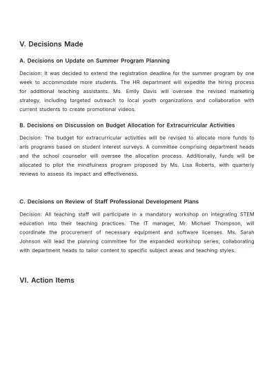 Free School Meeting Report Template to Edit Online