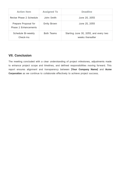 Free Client Meeting Report Template to Edit Online