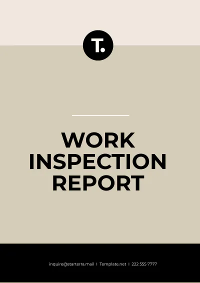 Free Work Inspection Report Template to Edit Online