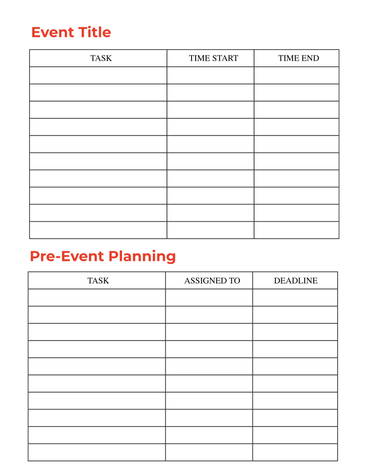 Free Architecture Event Planner Template to Edit Online