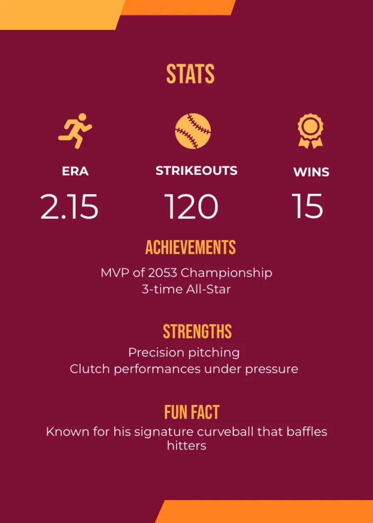 Free Tournament Baseball Card Template to Edit Online