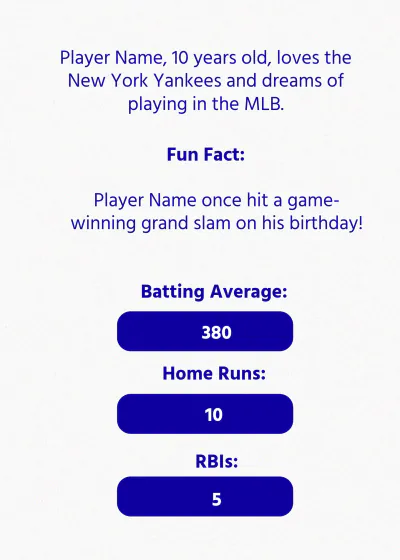 Free Youth Baseball Card Template to Edit Online