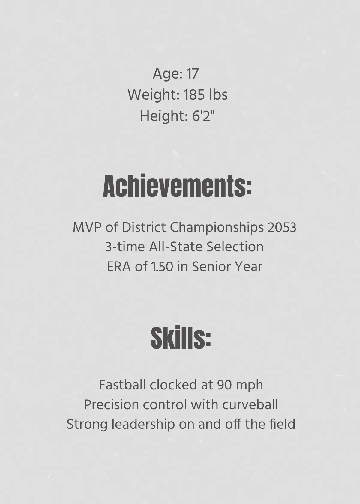 Free High School Baseball Card Template to Edit Online